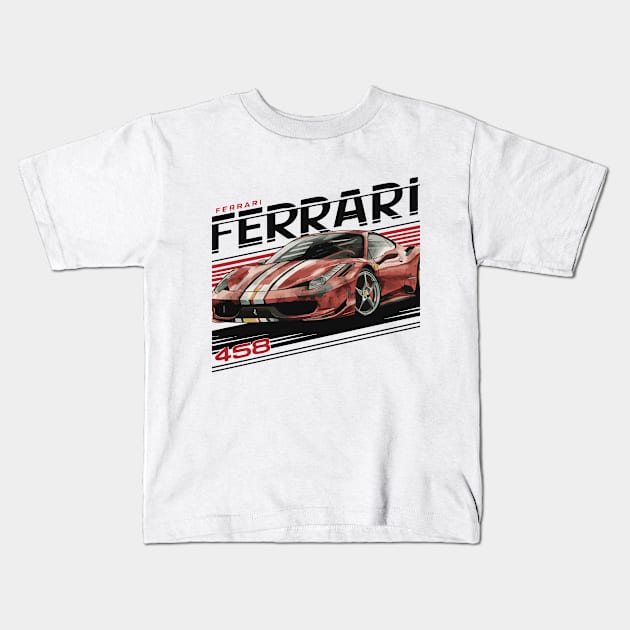 Ferrari 458 Italia Vintage Car Kids T-Shirt by Cruise Dresses